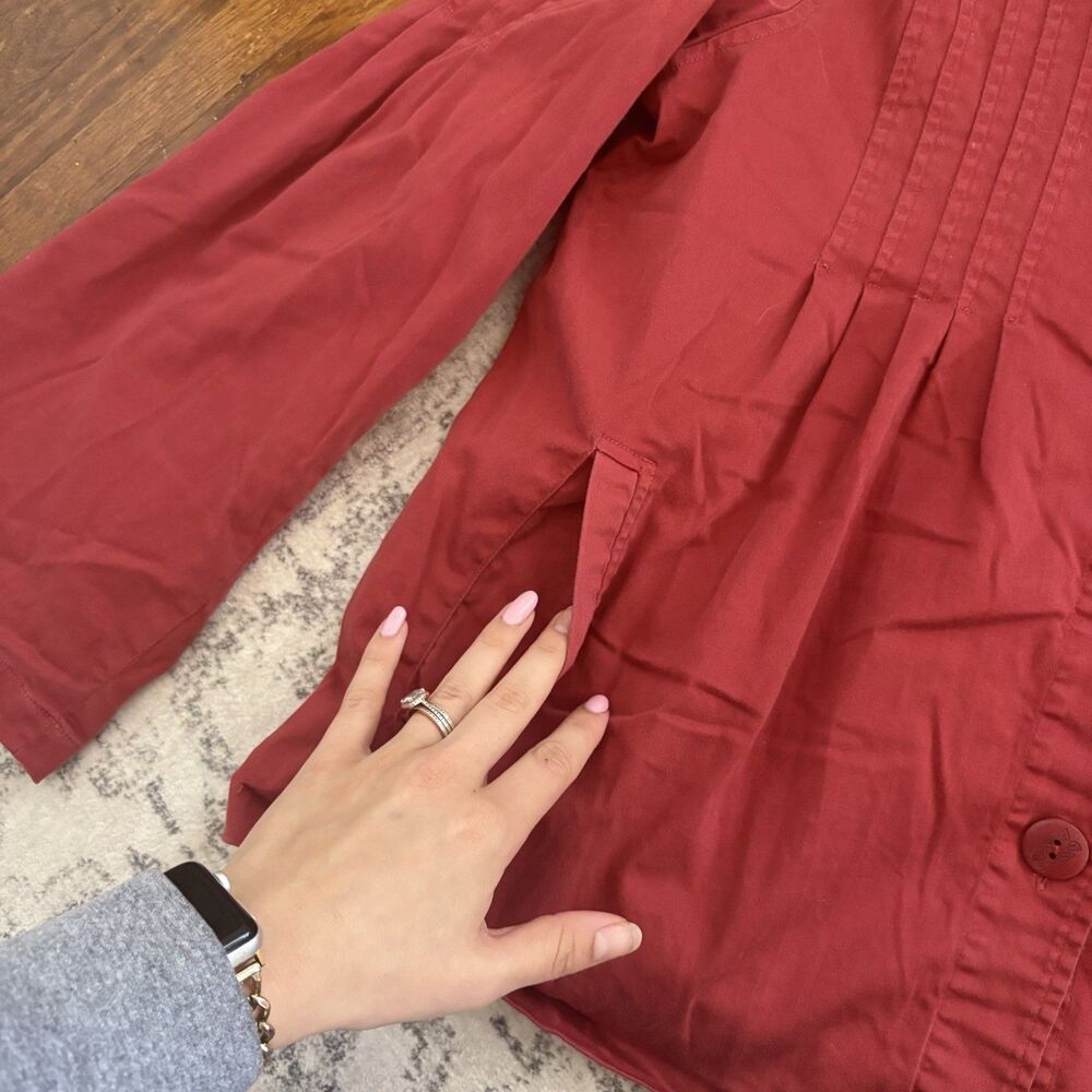 Northstyle Womens Vintage Flare Sleeve Pleated Button Front Jacket Large Pockets - Picture 4 of 6